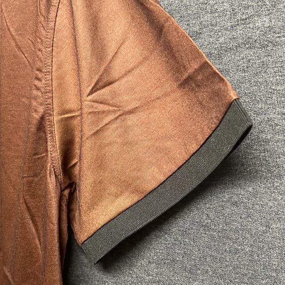 💥3/$15💥NWT - Fashion Nova Men Cue Club Short Sleeve Polo, Brown - Medium - Picture 10 of 13